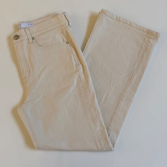 AYR‎ The Secret Sauce Straight Leg Pants Size 30 Cream Jeans Off White Denim EUC - Picture 16 of 16